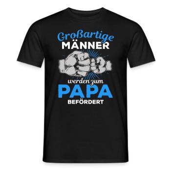 Großartige Männer werden zum Papa befördert Vater - Männer T-Shirt - Schwarz - Vorne - AI Model Male 178 light (178cm)
