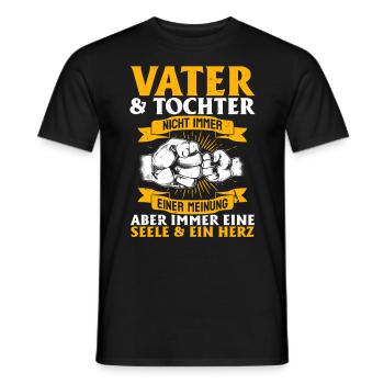Vater & Tochter - nicht immer einer meinung - Männer T-Shirt - Schwarz - Vorne - AI Model Male 178 light (178cm)