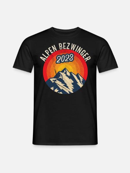 Alpenbezwinger 2023 Alpenüberquerung Finisher - Männer T-Shirt - Schwarz