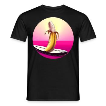 Surfing Banana Sunset - Men's T-Shirt - black - Front - AI Model Male 178 light (178cm)