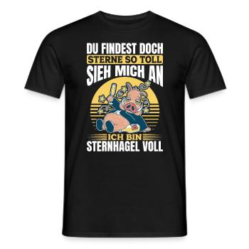 Sieh mich an, ich bin Sternhagel voll! Lustiges - Männer T-Shirt - Schwarz - Vorne - AI Model Male 178 light (178cm)