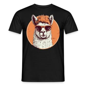 Alpaka Lama Sonnenbrille - Männer T-Shirt - Schwarz - Vorne - AI Model Male 178 light (178cm)