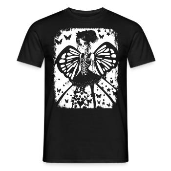 Fairycore Aesthetics Skeleton Fairy Goth Gothic G - Men's T-Shirt - black - Front - AI Model Male 178 light (178cm)