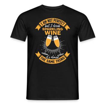 I'm not perfect, but I drink sparkling wine funny - Men's T-Shirt - black - Front - AI Model Male 178 light (178cm)