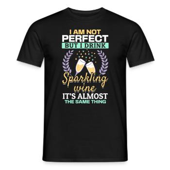 I'm not perfect, but I drink sparkling wine funny - Men's T-Shirt - black - Front - AI Model Male 178 light (178cm)