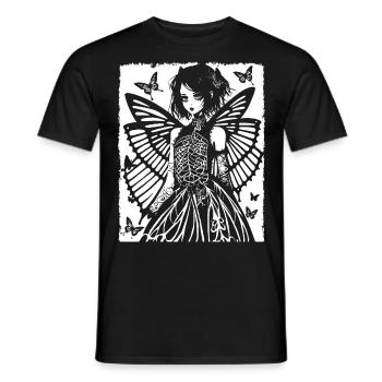Fairycore Aesthetics Skeleton Fairy Goth Gothic G - Men's T-Shirt - black - Front - AI Model Male 178 light (178cm)