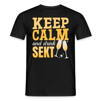 RESTEZ CALME et buvez Sekt - Mädelsabend Pegel - T-shirt homme - noir - Devant - AI Model Male 178 light (178cm)