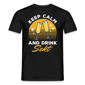 RESTEZ CALME et buvez Sekt - Mädelsabend Pegel - T-shirt homme - noir - Devant - AI Model Male 178 light (178cm)