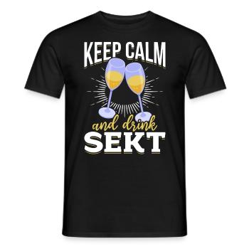 RESTEZ CALME et buvez Sekt - Mädelsabend Pegel - T-shirt homme - noir - Devant - AI Model Male 178 light (178cm)
