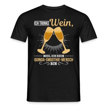 Ich trinke Wein weil ich kein Smoothie Mensch bin - Männer T-Shirt - Schwarz - Vorne - AI Model Male 178 light (178cm)