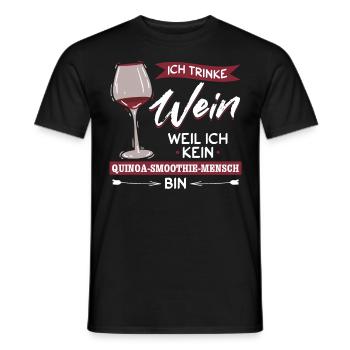Ich trinke Wein weil ich kein Smoothie Mensch bin - Männer T-Shirt - Schwarz - Vorne - AI Model Male 178 light (178cm)