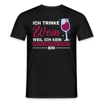 Ich trinke Wein weil ich kein Smoothie Mensch bin - Männer T-Shirt - Schwarz - Vorne - AI Model Male 178 light (178cm)