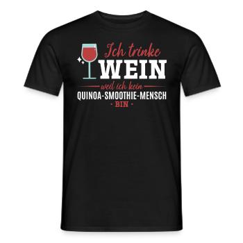 Ich trinke Wein weil ich kein Smoothie Mensch bin - Männer T-Shirt - Schwarz - Vorne - AI Model Male 178 light (178cm)