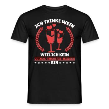 Ich trinke Wein weil ich kein Smoothie Mensch bin - Männer T-Shirt - Schwarz - Vorne - AI Model Male 178 light (178cm)