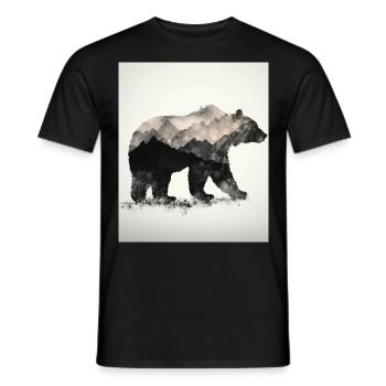 Ours majestueux dans les montagnes sur fond blanc - T-shirt homme - noir - Devant - AI Model Male 178 light (178cm)