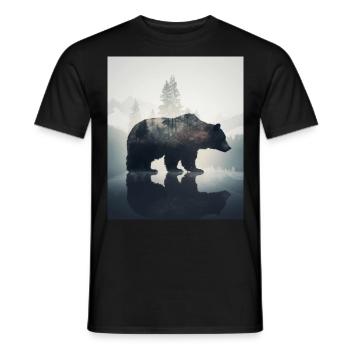 Ours majestueux dans les montagnes sur Forest - T-shirt homme - noir - Devant - AI Model Male 178 light (178cm)