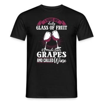 I have my daily fruit and it's called wine - Men's T-Shirt - black - Front - AI Model Male 178 light (178cm)