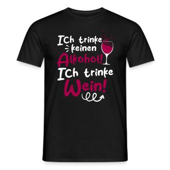 Ich Trinke keinen Alkohol! Ich trinke Wein - Männer T-Shirt - Schwarz - Vorne - AI Model Male 178 light (178cm)