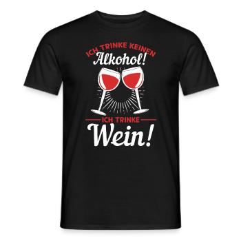 Ich Trinke keinen Alkohol! Ich trinke Wein - Männer T-Shirt - Schwarz - Vorne - AI Model Male 178 light (178cm)