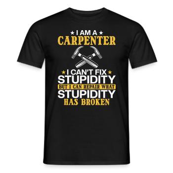 Tischler Ich kann Dummheit nicht Reparieren - Männer T-Shirt - Schwarz - Vorne - AI Model Male 178 light (178cm)