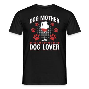 Dog mother and wine lover - Men's T-Shirt - black - Front - AI Model Male 178 light (178cm)