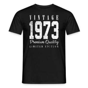 Vintage 1973 - Men's T-Shirt - black - Front - AI Model Male 178 light (178cm)