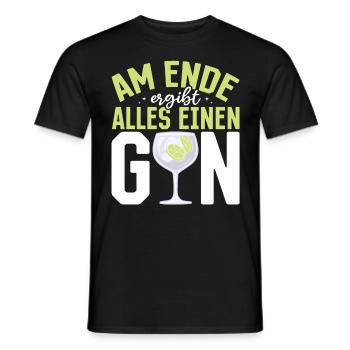 Am Ende ergibt alles ein Gin . Gin-Liebhaber - Männer T-Shirt - Schwarz - Vorne - AI Model Male 178 light (178cm)