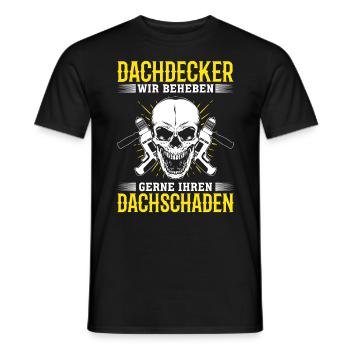 Dachdecker – Wir beheben gerne Ihren Dachschaden - Männer T-Shirt - Schwarz - Vorne - AI Model Male 178 light (178cm)