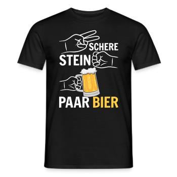 Schere, Stein, Paar, Bier - das perfekte Outfit - Männer T-Shirt - Schwarz - Vorne - AI Model Male 178 light (178cm)