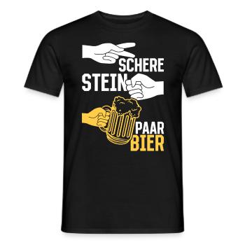 Schere, Stein, Paar, Bier - das perfekte Outfit - Männer T-Shirt - Schwarz - Vorne - AI Model Male 178 light (178cm)