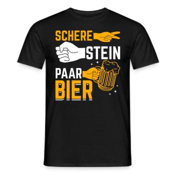 Schere, Stein, Paar, Bier - das perfekte Outfit - Männer T-Shirt - Schwarz - Vorne - AI Model Male 178 light (178cm)