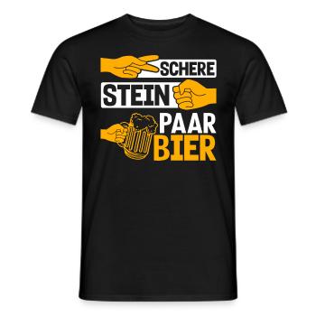 Schere, Stein, Paar, Bier - das perfekte Outfit - Männer T-Shirt - Schwarz - Vorne - AI Model Male 178 light (178cm)
