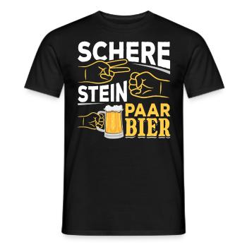 Schere, Stein, Paar, Bier - das perfekte Outfit - Männer T-Shirt - Schwarz - Vorne - AI Model Male 178 light (178cm)