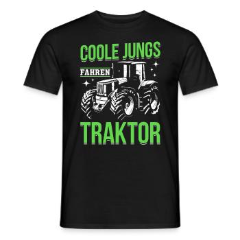 Coole Jungs fahren Traktor für jeden Traktorfan - Männer T-Shirt - Schwarz - Vorne - AI Model Male 178 light (178cm)