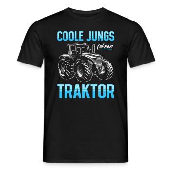 Coole Jungs fahren Traktor für jeden Traktorfan - Männer T-Shirt - Schwarz - Vorne - AI Model Male 178 light (178cm)