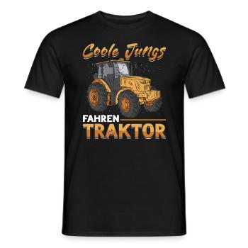 Coole Jungs fahren Traktor für jeden Traktorfan - Männer T-Shirt - Schwarz - Vorne - AI Model Male 178 light (178cm)