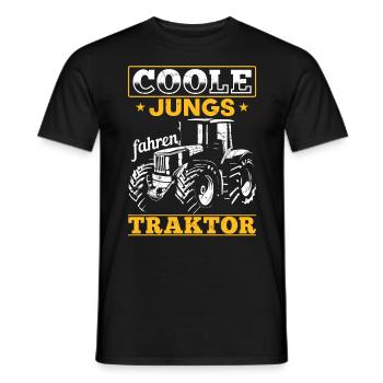 Coole Jungs fahren Traktor für jeden Traktorfan - Männer T-Shirt - Schwarz - Vorne - AI Model Male 178 light (178cm)