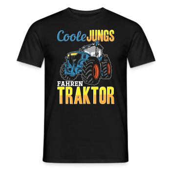 Coole Jungs fahren Traktor für jeden Traktorfan - Männer T-Shirt - Schwarz - Vorne - AI Model Male 178 light (178cm)