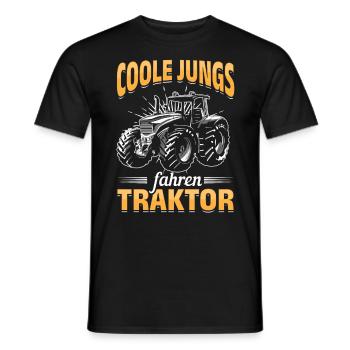 Coole Jungs fahren Traktor für jeden Traktorfan - Männer T-Shirt - Schwarz - Vorne - AI Model Male 178 light (178cm)