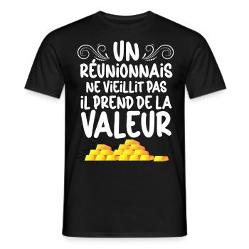 Homme Reunionnais De Grande Valeur - T-shirt homme - noir - Devant - AI Model Male 178 light (178cm)