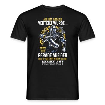 Als die Geduld verteilt wurde - Wikinger - Männer T-Shirt - Schwarz - Vorne - AI Model Male 178 light (178cm)