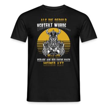 Als die Geduld verteilt wurde - Wikinger - Männer T-Shirt - Schwarz - Vorne - AI Model Male 178 light (178cm)
