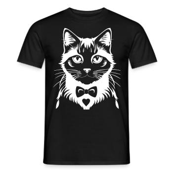 Drôle Chat Silhouette Effronté Fun Chats - T-shirt homme - noir - Devant - AI Model Male 178 light (178cm)