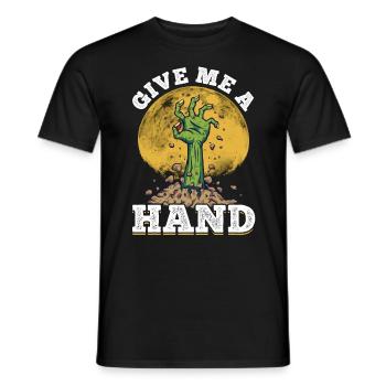 Give me a Hand chilling Halloween - Men's T-Shirt - black - Front - AI Model Male 178 light (178cm)