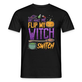 Ne me fais pas basculer mon interrupteur de sorcière - Halloween - T-shirt homme - noir - Devant - AI Model Male 178 light (178cm)