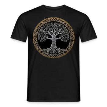 Yggdrasil, arbre de vie, symbole celtique - T-shirt homme - noir - Devant - AI Model Male 178 light (178cm)