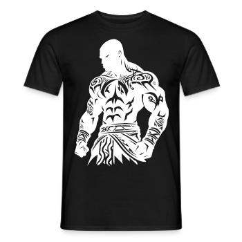 Tribal Boxer / Fighter Logo Tattoo Design - T-shirt homme - noir - Devant - AI Model Male 178 light (178cm)