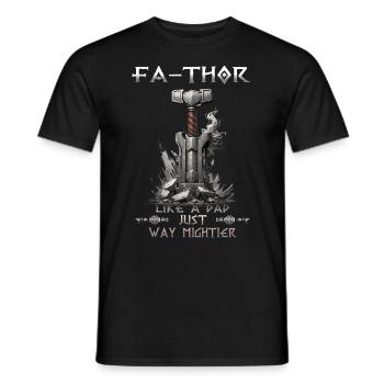 Vathor pour hommes - Fête des pères Cadeau de la fête des pères Viking - T-shirt homme - noir - Devant - AI Model Male 178 light (178cm)