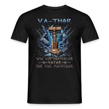 Herren Vathor - Vatertag Vatertagsgeschenk Viking - Männer T-Shirt - Schwarz - Vorne - AI Model Male 178 light (178cm)