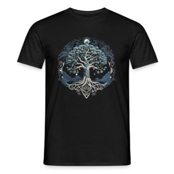 Baum des Lebens Yggdrasil Wikinger Midgard Thor - Männer T-Shirt - Schwarz - Vorne - AI Model Male 178 light (178cm)
